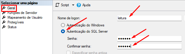 Novo usuário - Geral