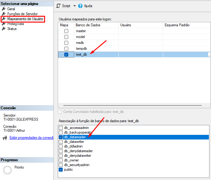 Novo usuário - Mapeamento de Usuário